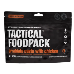 Tactical Foodpack Arrabiata Pasta mit Hühnchen – Würzig, gefriergetrocknet, 8 Jahre haltbar 20x