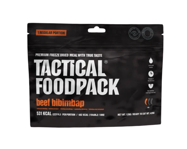 Tactical Foodpack Rindfleisch Bibimbap – Koreanische Küche gefriergetrocknet, 8 Jahre haltbar 20x