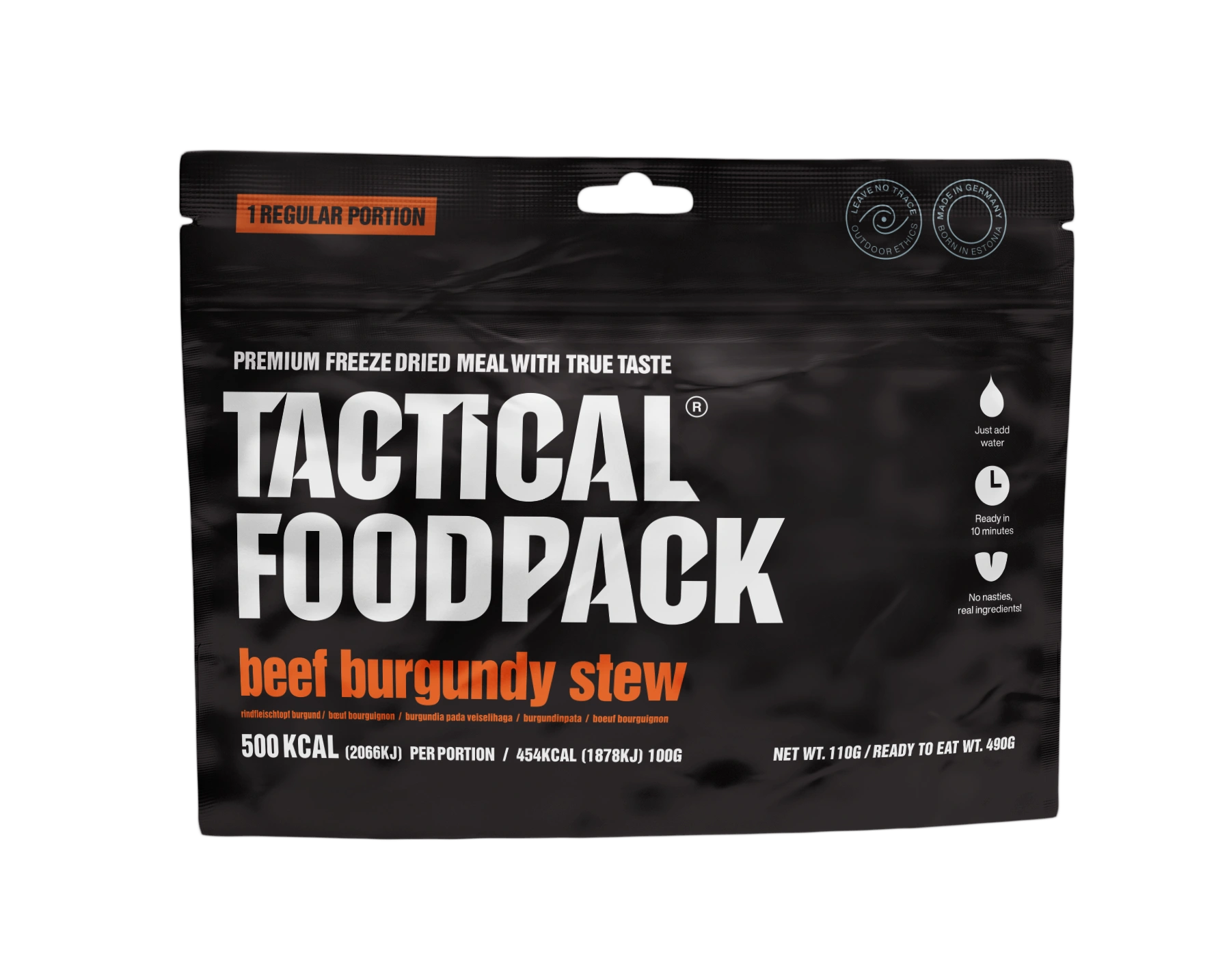 Tactical Foodpack Rindfleisch-Burgunder-Eintopf – Gourmet Notfallküche