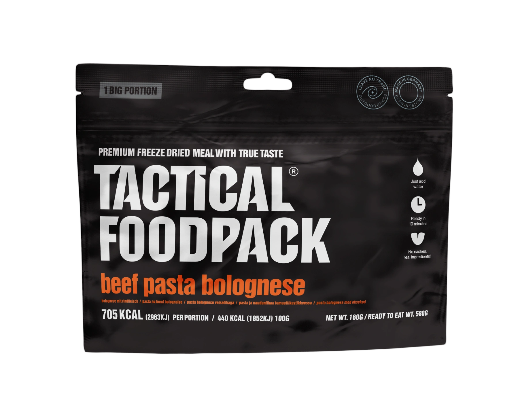 Tactical Foodpack BIG Beef Pasta Bolognese – Große Portion Gefriergetrocknet