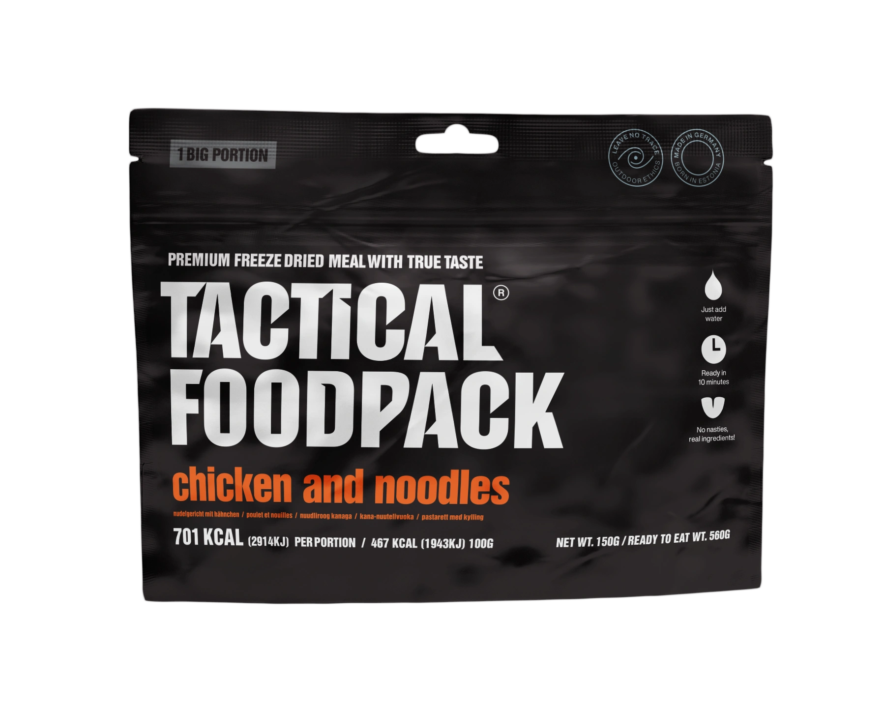 Tactical Foodpack BIG Hühnchen mit Nudeln – Große Portion Gefriergetrocknet