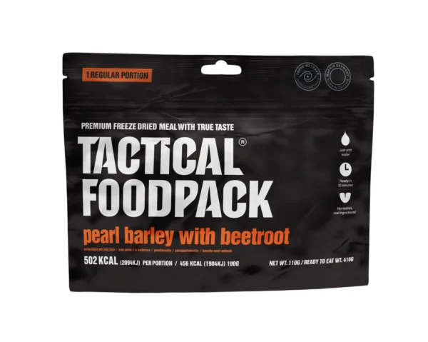 Tactical Foodpack Graupen mit Roter Bete – Vegetarisch, 11 g Ballaststoffe, gefriergetrocknet 20x