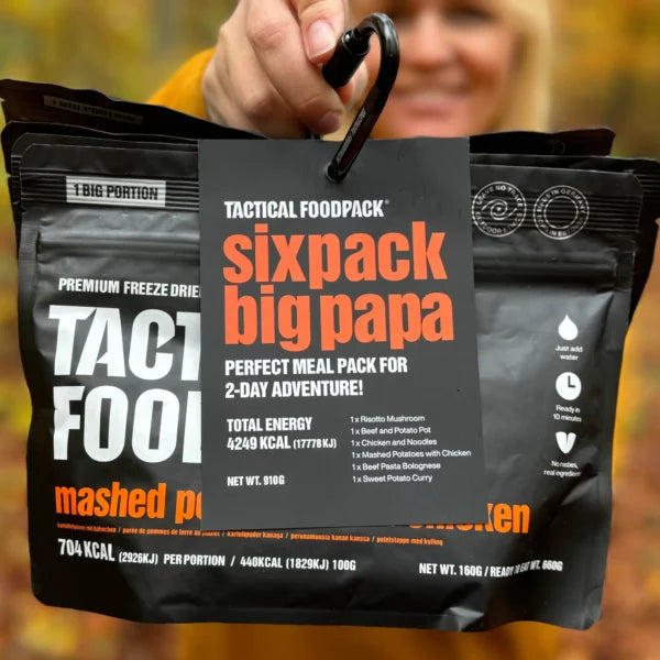 Tactical Foodpack Sixpack Big Papa – 6 BIG-Mahlzeiten, gefriergetrocknet, ca. 4.249 kcal 6x