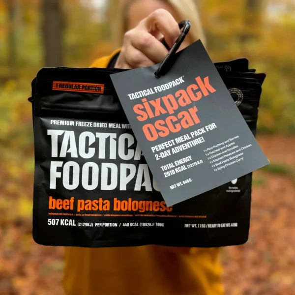 Tactical Foodpack Sixpack Oscar – 6 Mahlzeiten gefriergetrocknet, Klassiker-Set für 2 Tage 6x