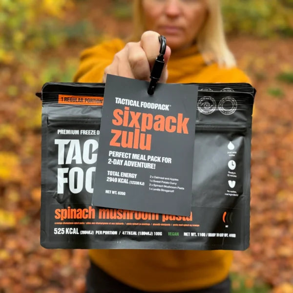 Tactical Foodpack Sixpack Zulu – 6 Vegane Mahlzeiten, gefriergetrocknet, für 2 Tage 6x