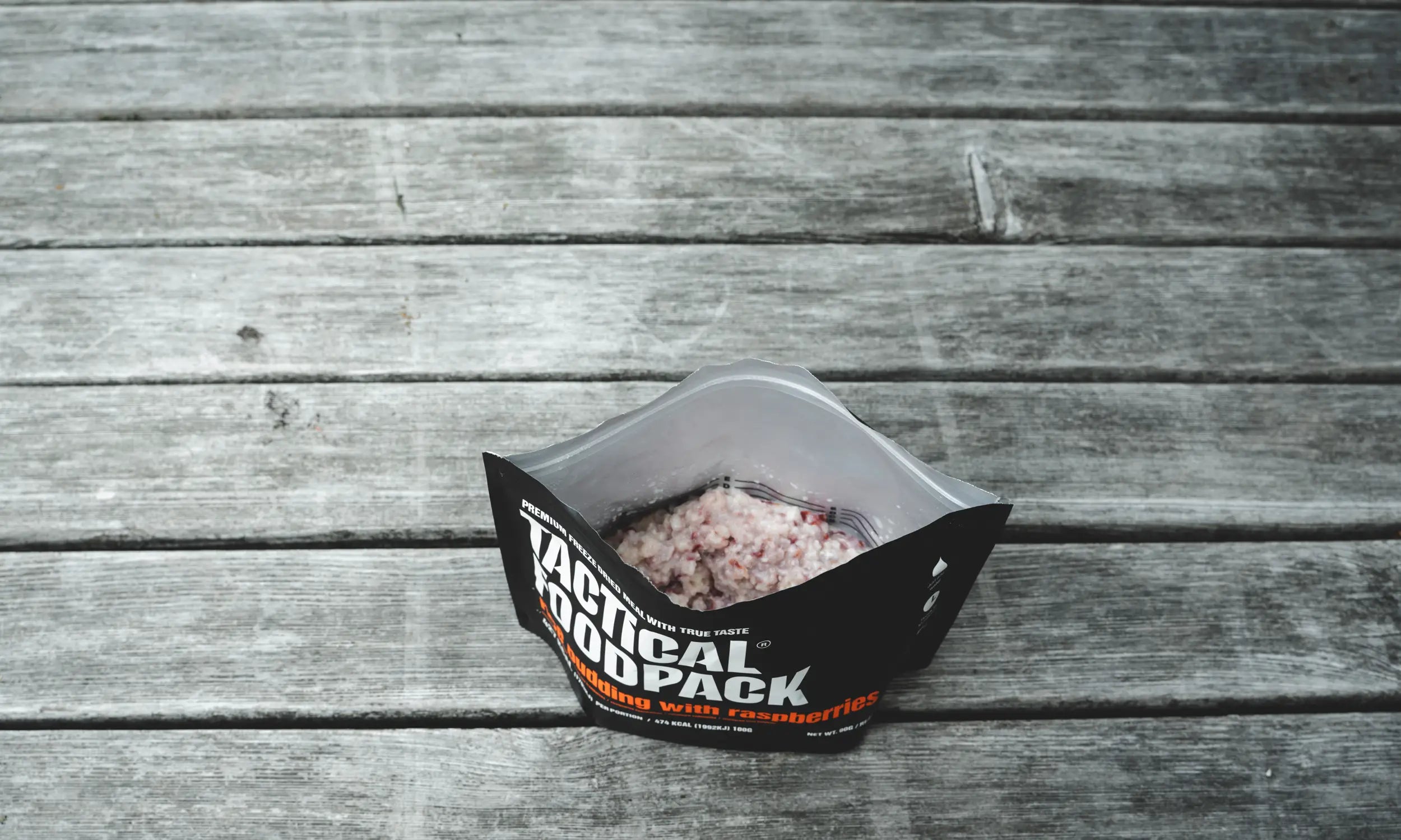 Tactical Foodpack Milchreis mit Himbeeren – Gefriergetrocknet, Dessert & Frühstück, 8 Jahre 20x haltbar