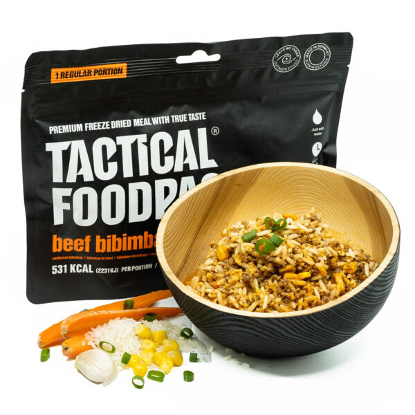Tactical Foodpack Rindfleisch Bibimbap – Koreanische Küche gefriergetrocknet, 8 Jahre haltbar 20x