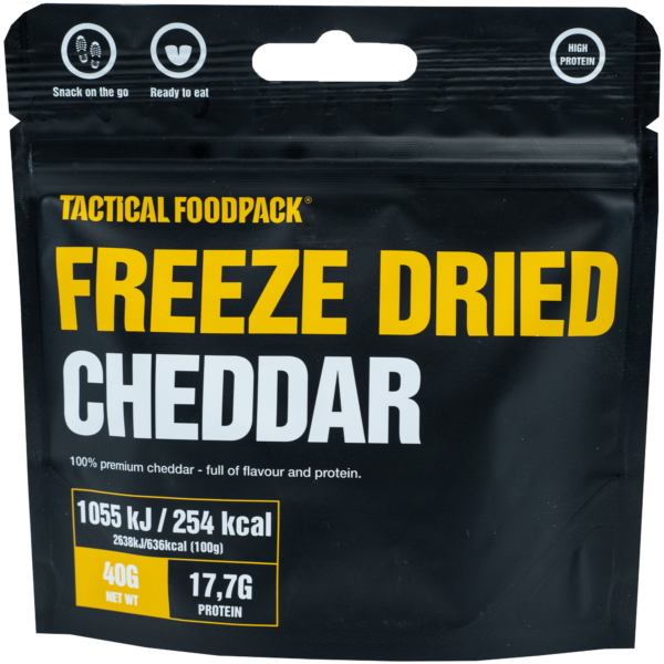Tactical Foodpack Gefriergetrockneter Cheddar – Protein-Snack, 44 g Protein/100g 45x
