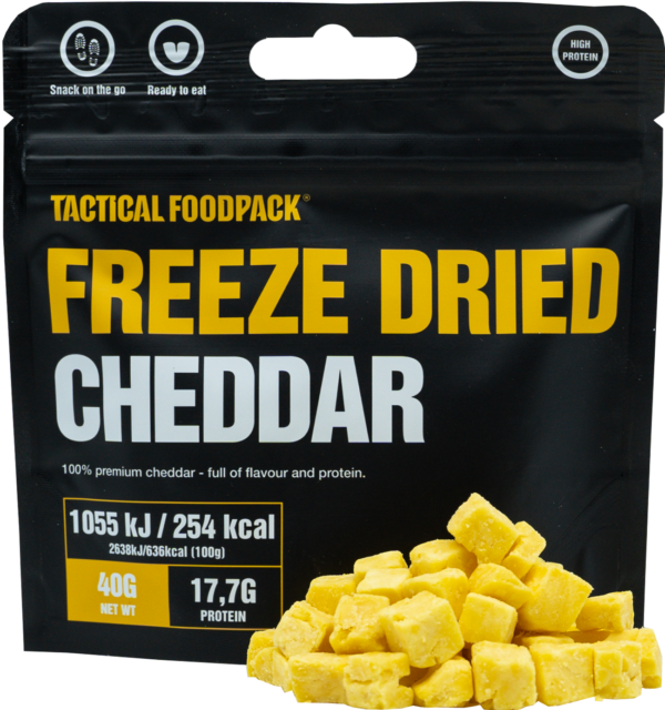Tactical Foodpack Gefriergetrockneter Cheddar – Protein-Snack, 44 g Protein/100g 45x