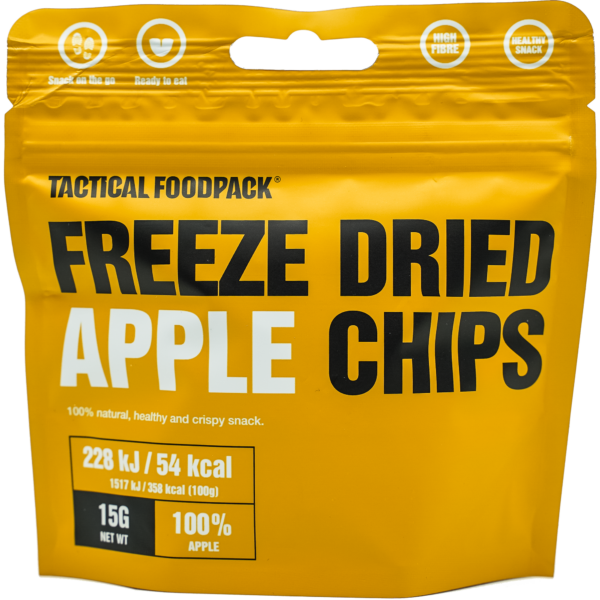 Tactical Foodpack Gefriergetrocknete Apfelchips – 100% Apfel, vegan, sofort essfertig 40x