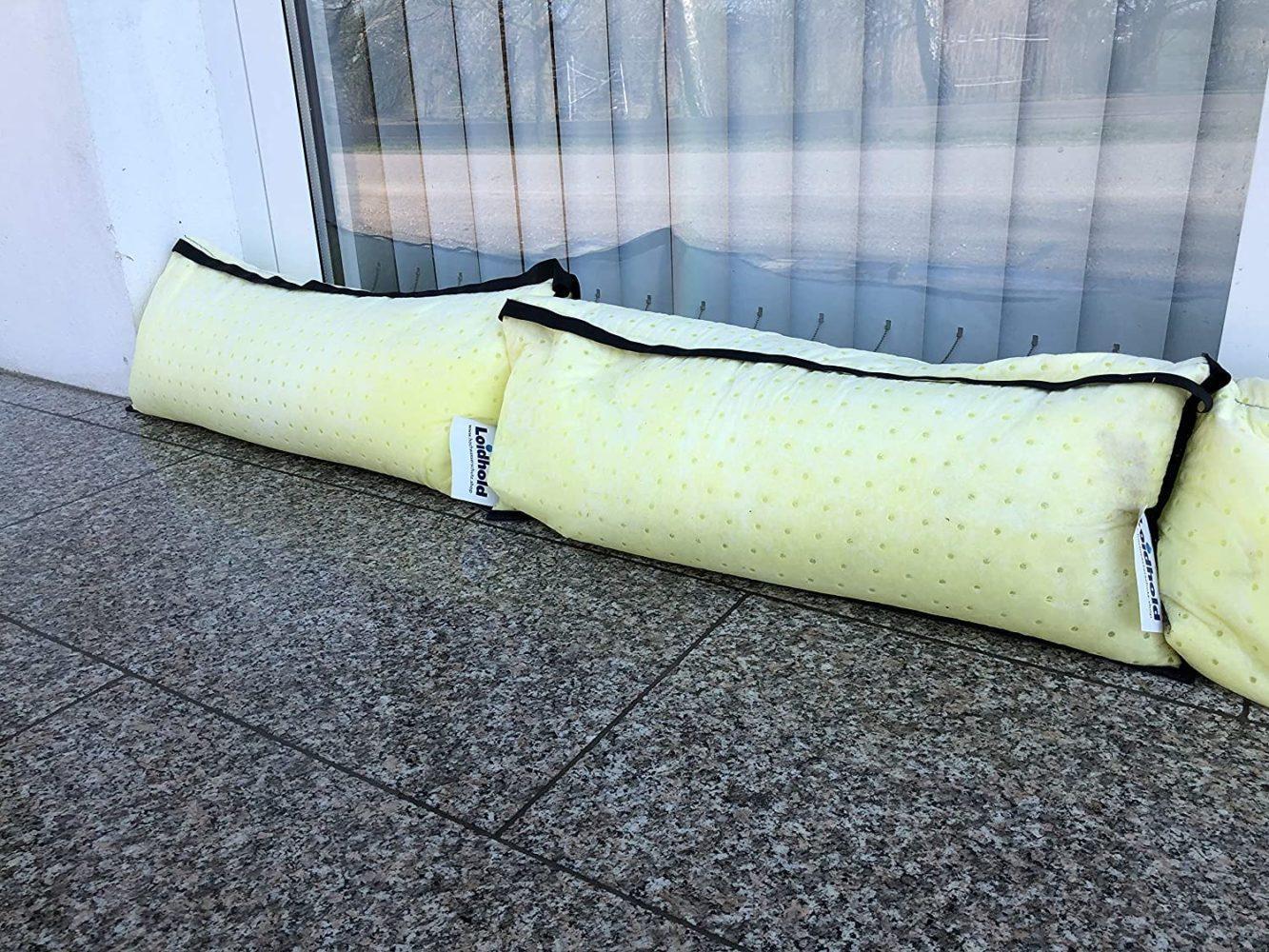 Loidhold Wasserschutzkissen sofort Einsatzbereit Länge: 60 cm x Breite: 50 cm Einkammersystem – Stauhöhe ca. 10 cm – Stapelbar – Aufnahme von 20 Liter pro Hochwasserschutz Kissen