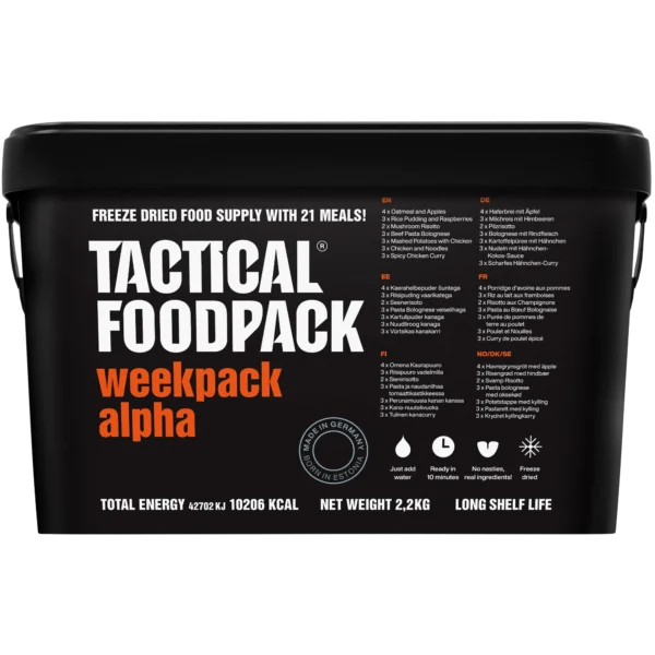 Tactical Foodpack Weekpack Alpha – 21 Mahlzeiten gefriergetrocknet, Wochenvorrat