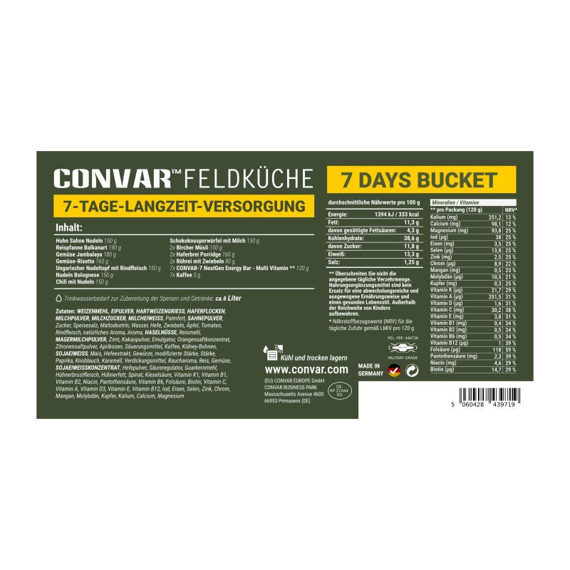 CONVAR™ Feldküche 7 Tage Notvorrat