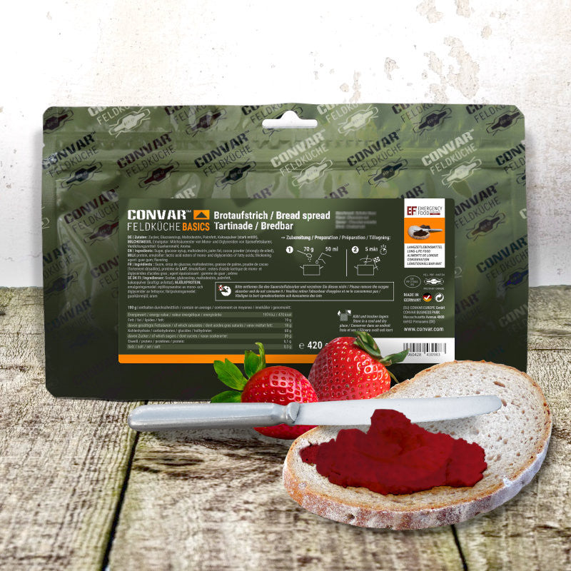 CONVAR™ Feldküche Basics Brotaufstrich Erdbeere (490g) 15x