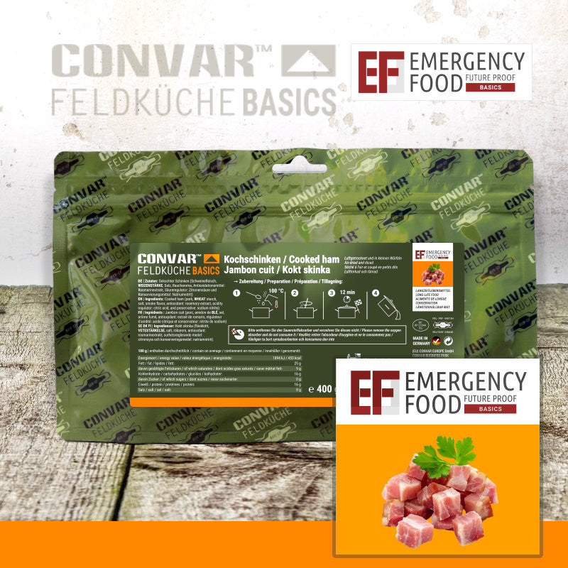 CONVAR™ Feldküche Basics Kochschinkenwürfel gefriergetrocknet (400g) 15x