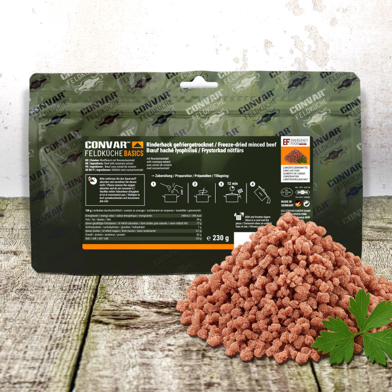 CONVAR™ Feldküche Basics Rinderhack gefriergetrocknet (230g) 15x