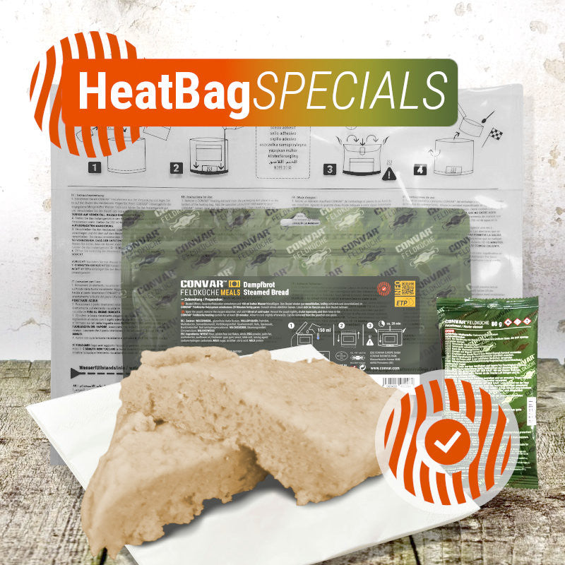 CONVAR™ Feldküche Dampfbrot (100g) [inkl. Heizelement & Heizbeutel] 15x
