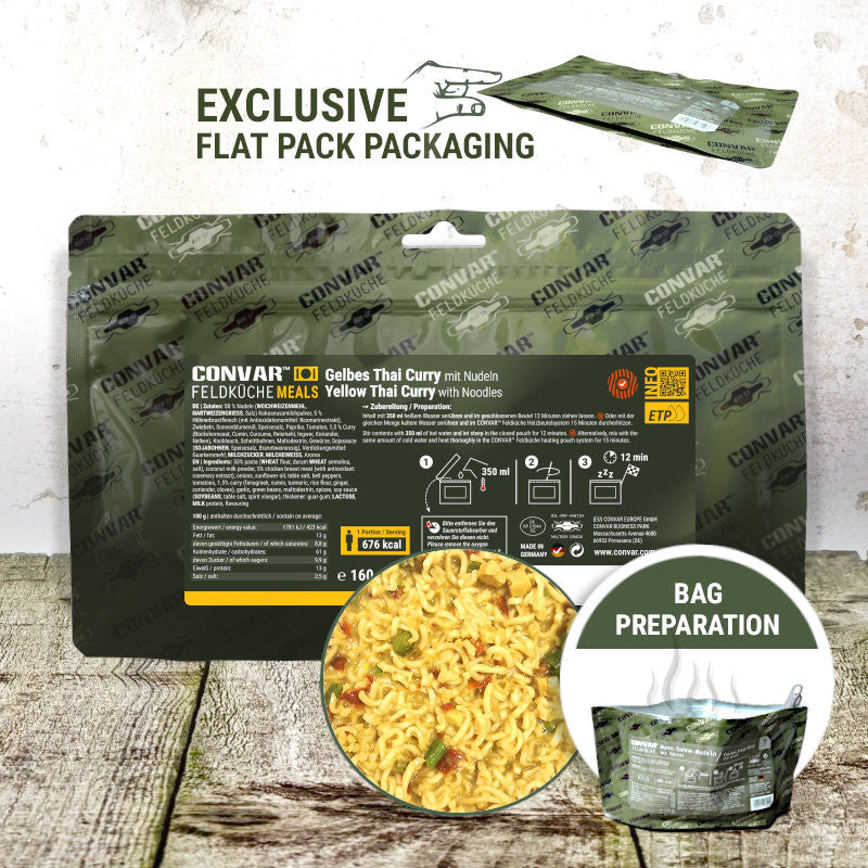 CONVAR™ Feldküche gelbes Thai Curry mit Nudeln (160 g) 12x