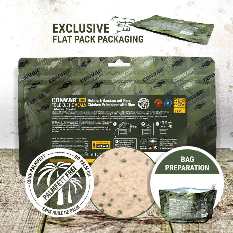 CONVAR™ Feldküche Hühnerfrikassee mit Reis (150g) 12x