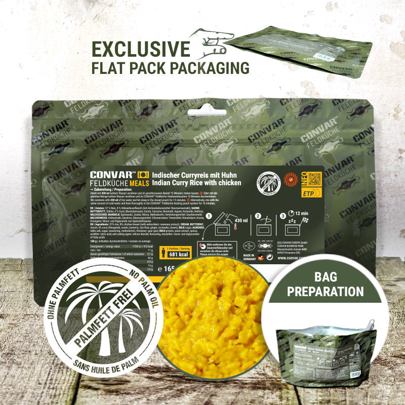 CONVAR™ Feldküche Indischer Curryreis mit Huhn (1 Portion) (165g) 12x