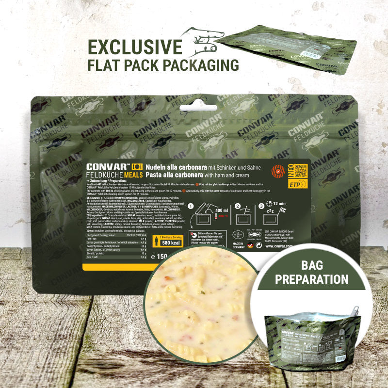 CONVAR™ Feldküche Nudeln alla carbonara (1 Portion)  (150g) 12x
