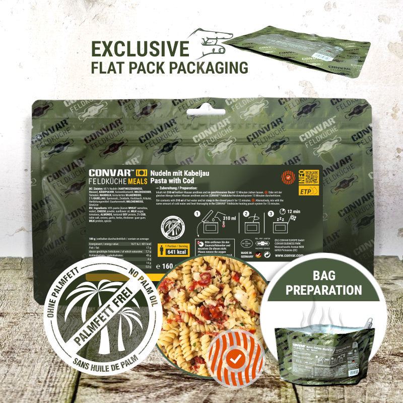 CONVAR™ Feldküche Nudeln mit Kabeljau (1 Portion) (160g) 12x
