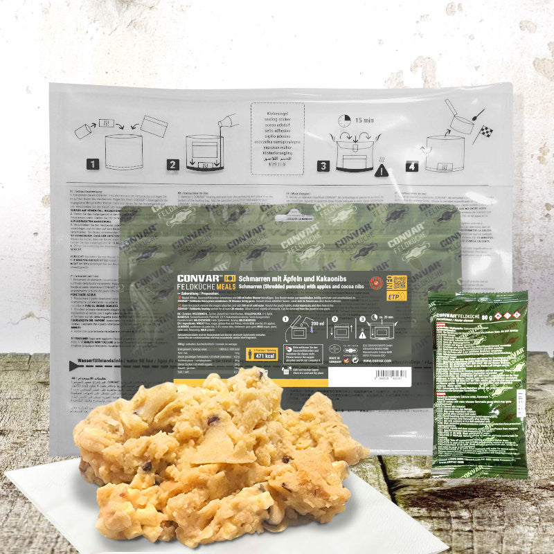 CONVAR™ Feldküche Schmarren mit Äpfeln und Kakaonibs (110 g) [inkl. Heizelement] 15x