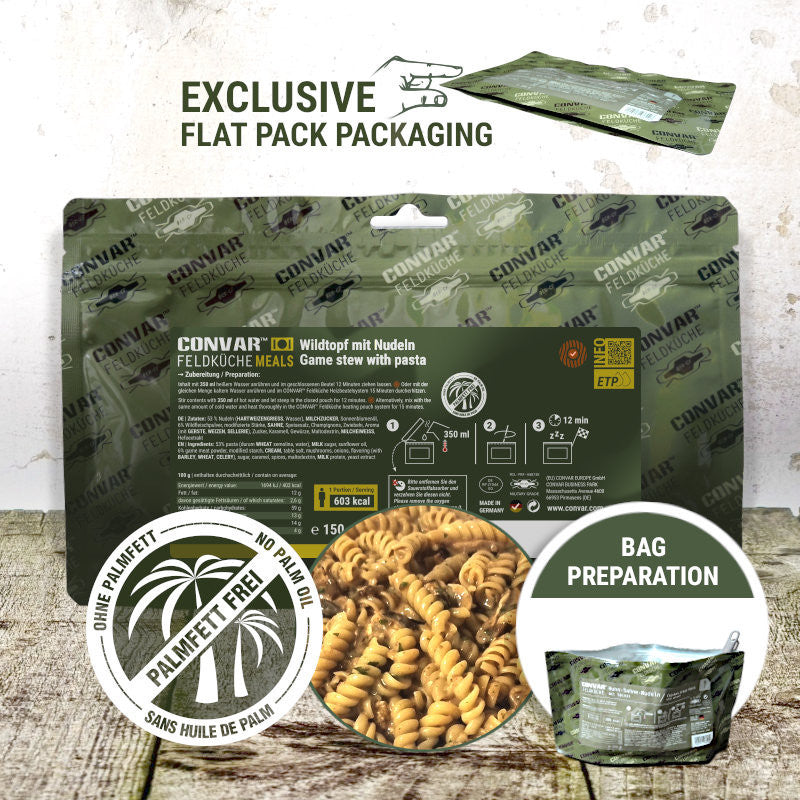 CONVAR™ Feldküche Wildtopf mit Nudeln (150g) 12x