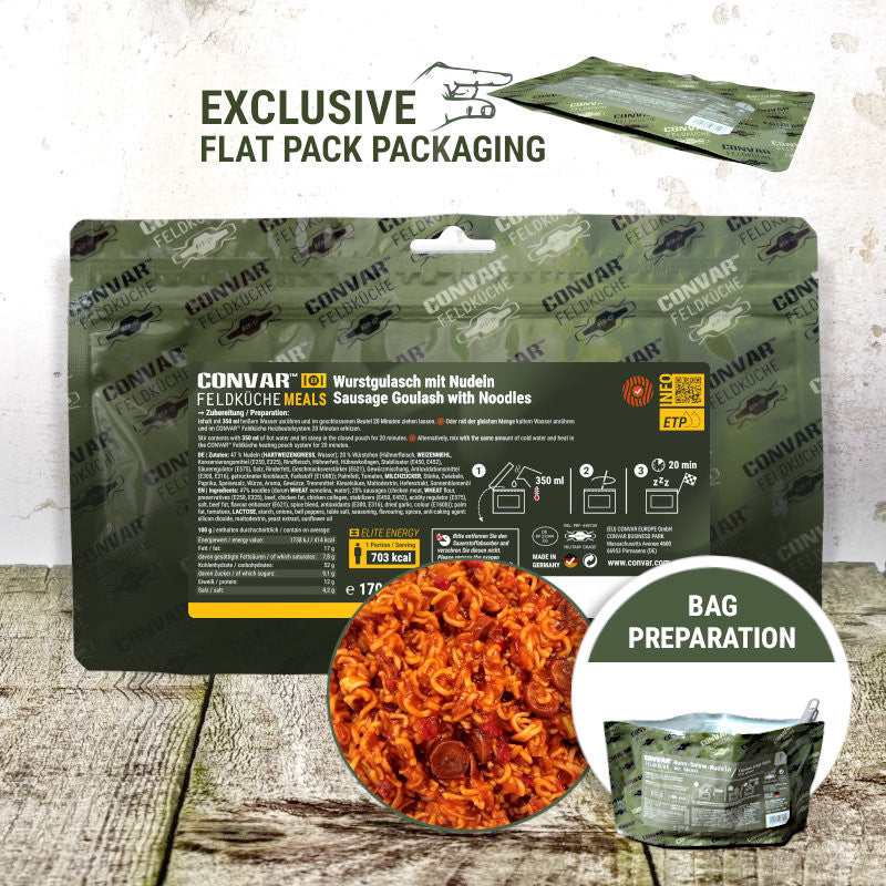 CONVAR™ Feldküche Wurstgulasch mit Nudeln (170g)  12x