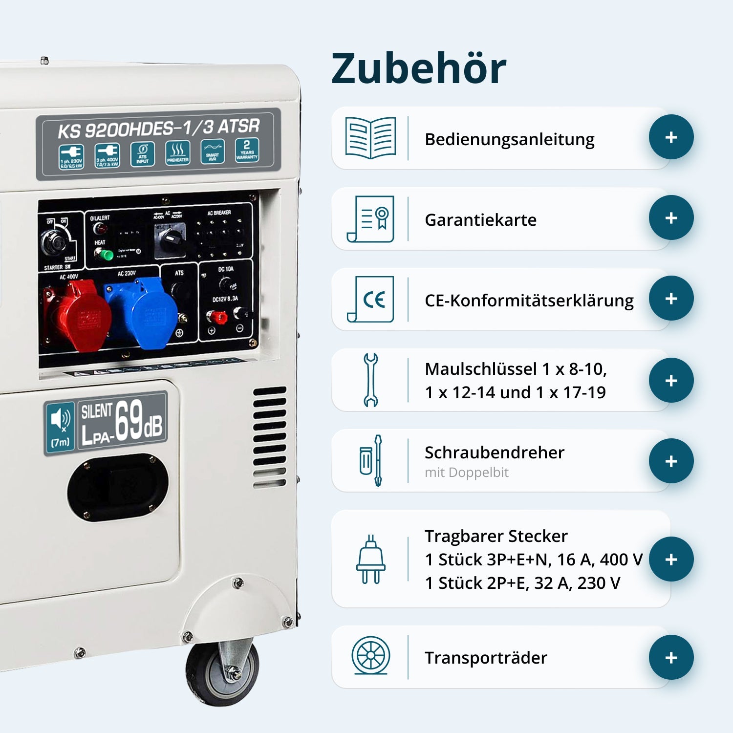Diesel-Generator KS 9200HDES-1/3 ATSR (EURO V) – Diesel-Stromerzeuger