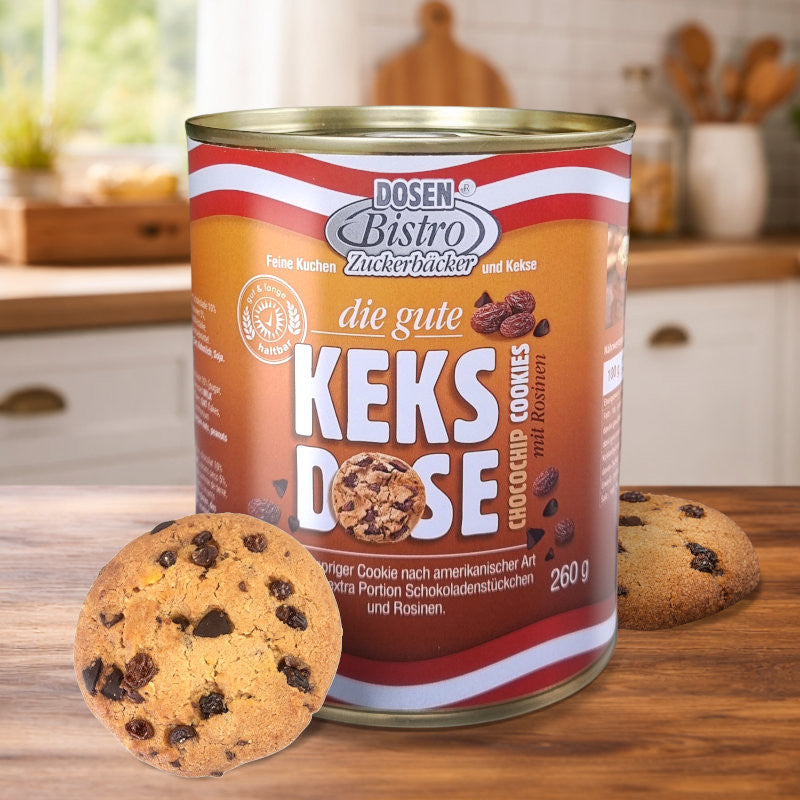 DosenBistro™ American Style Cookies mit Schoko & Rosinen (260g) 12x