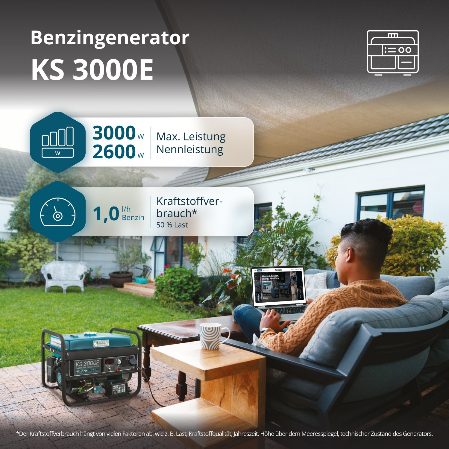Benzin-Generator KS 3000E – Benzin-Stromerzeuger