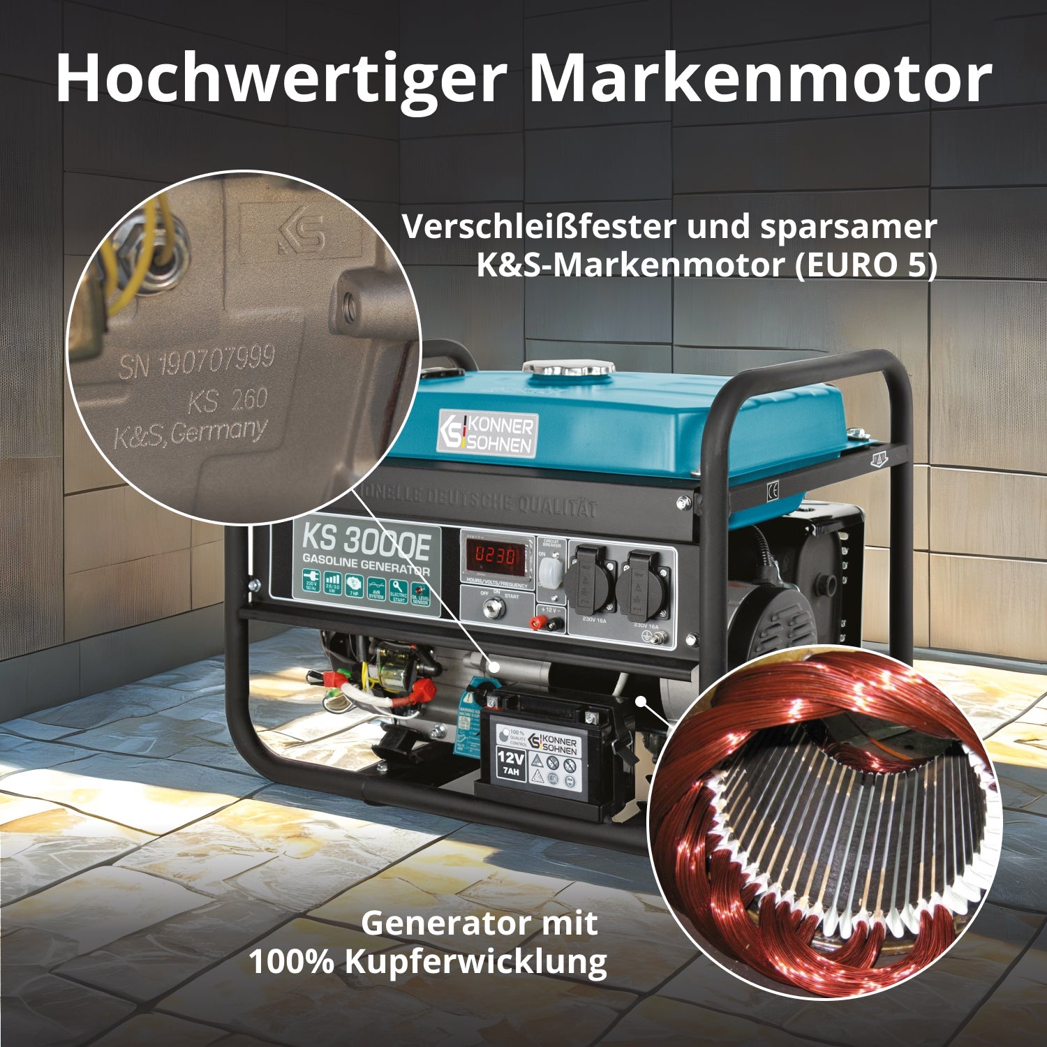 Benzin-Generator KS 3000E – Benzin-Stromerzeuger
