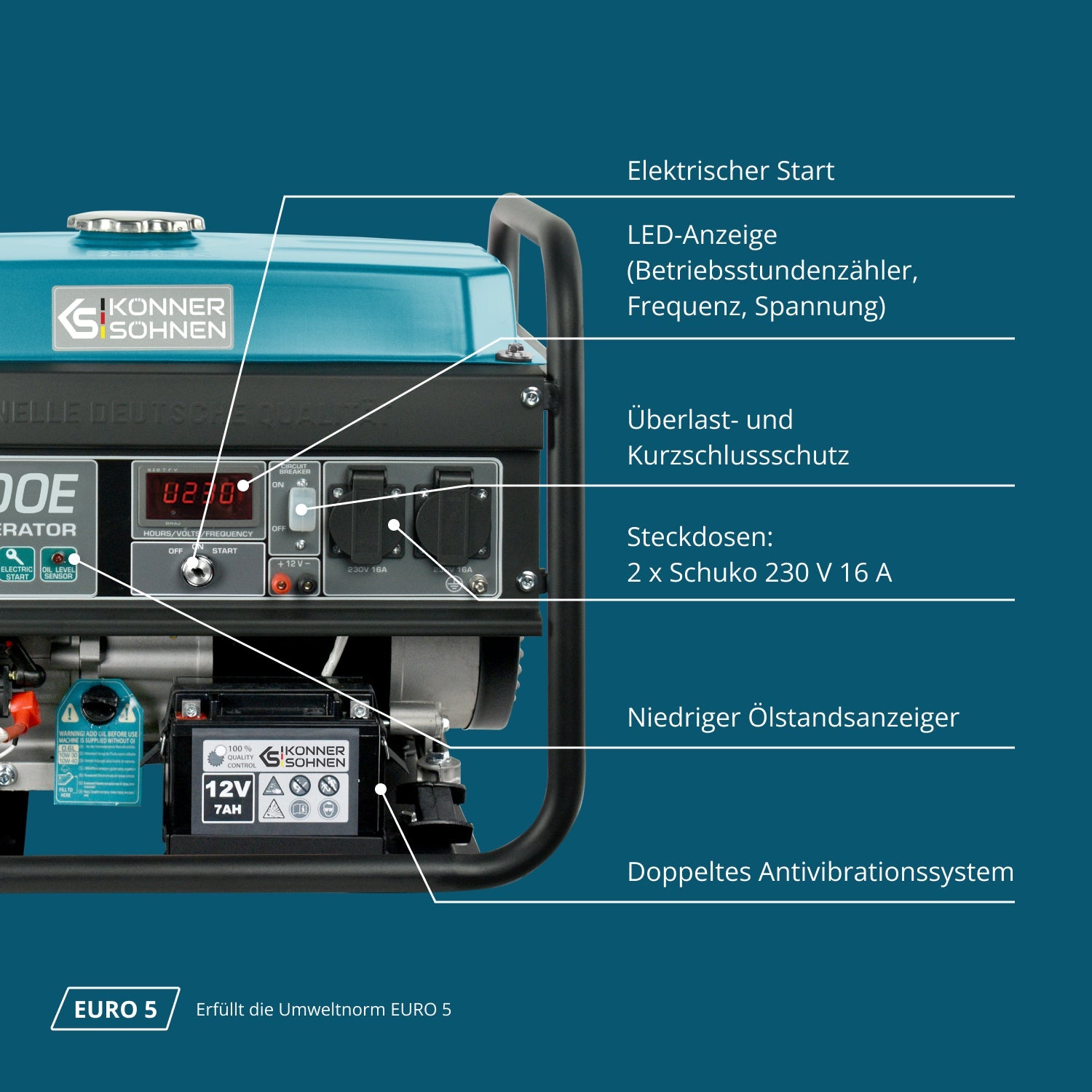 Benzin-Generator KS 3000E – Benzin-Stromerzeuger