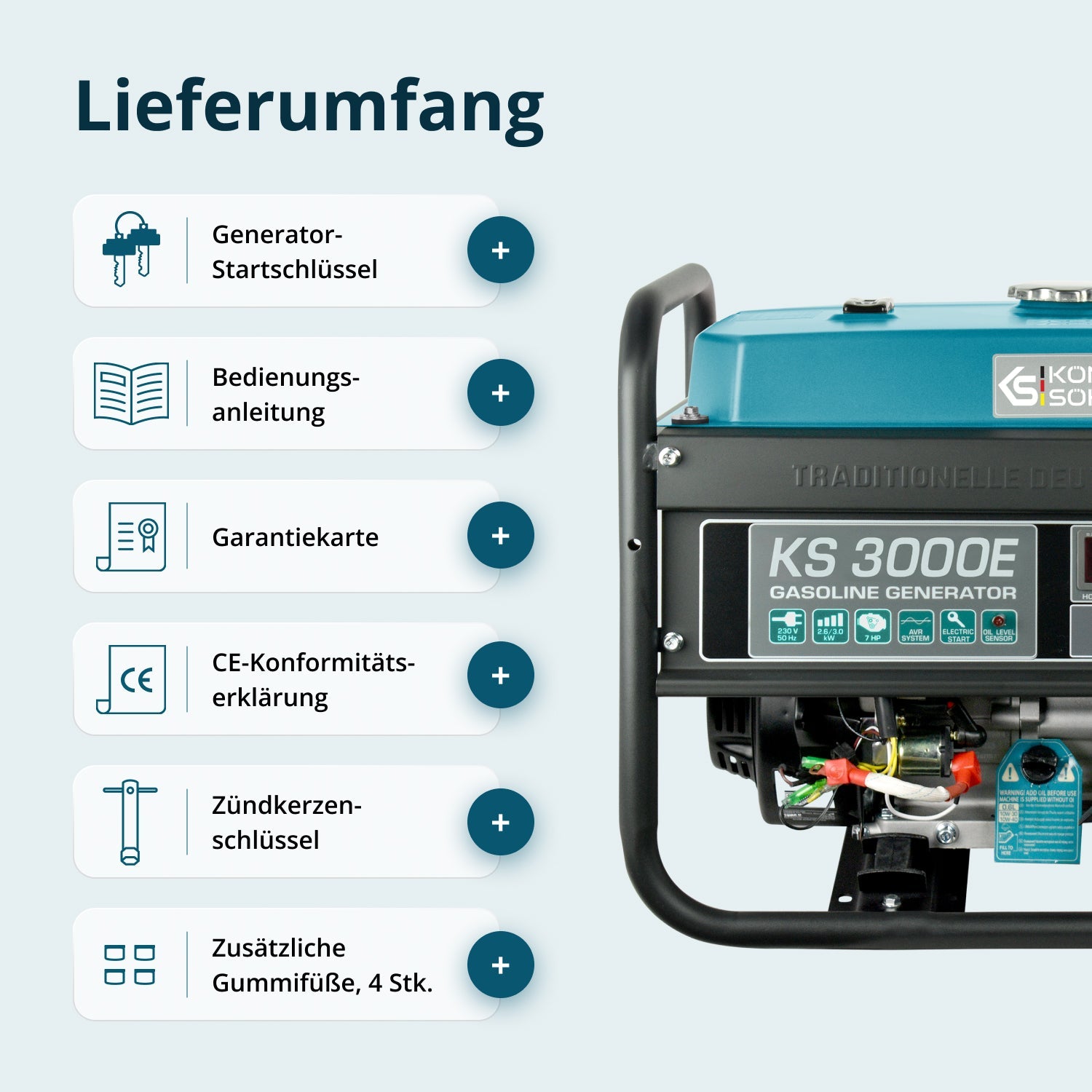 Benzin-Generator KS 3000E – Benzin-Stromerzeuger