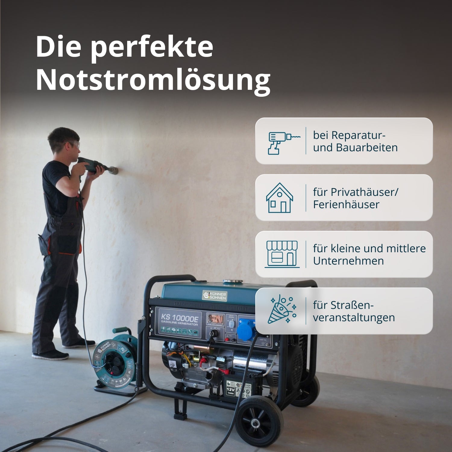 Benzin-Generator KS 10000E – Benzin-Stromerzeuger