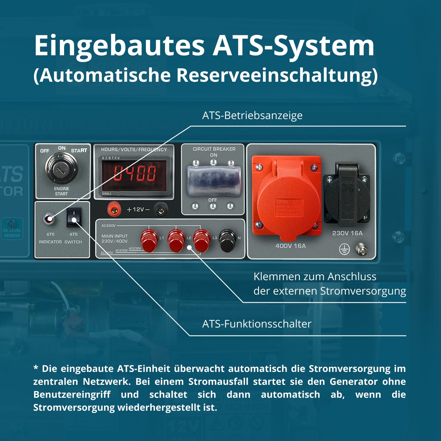 Benzin-Generator KS 10000E-3 ATS – Benzin-Stromerzeuger