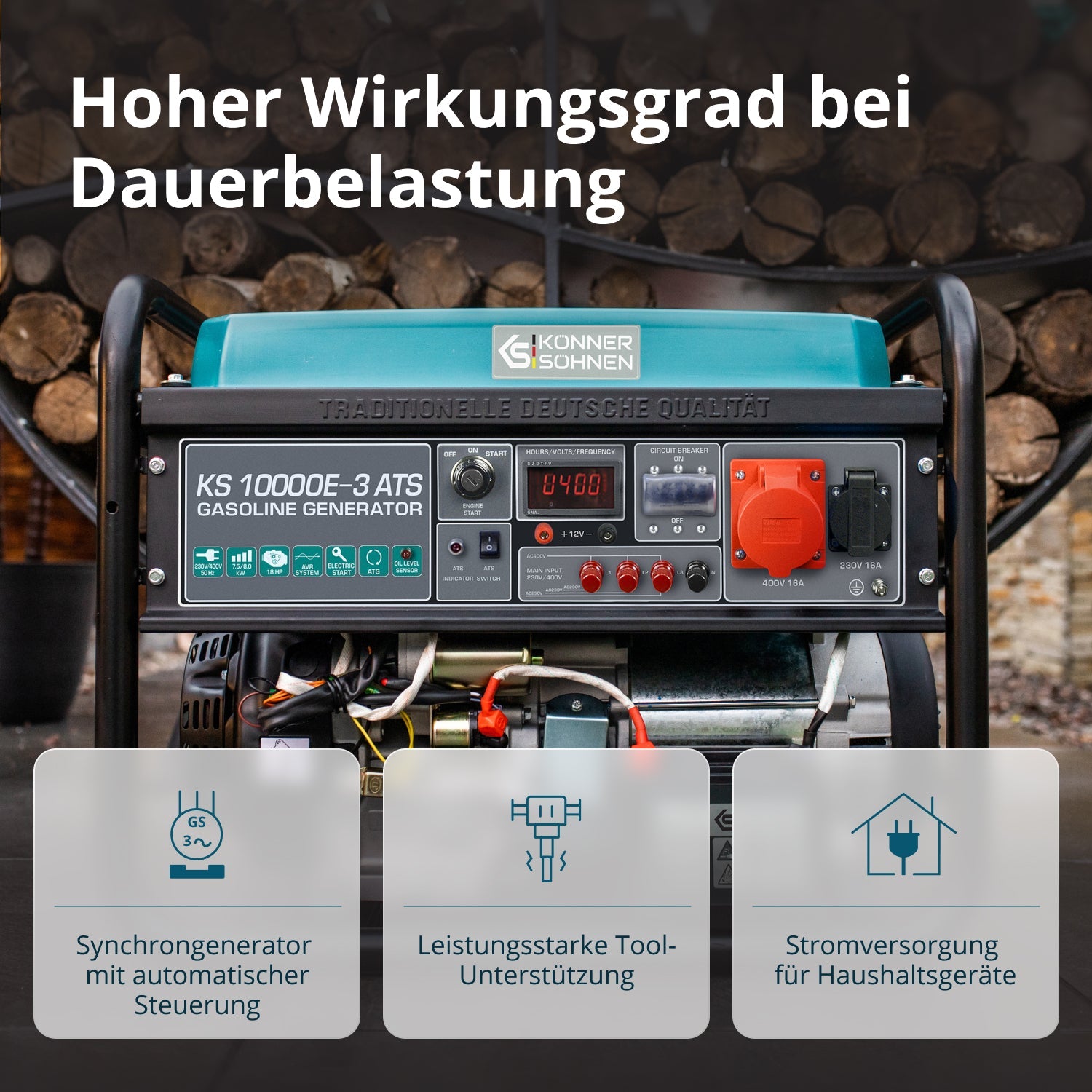 Benzin-Generator KS 10000E-3 ATS – Benzin-Stromerzeuger