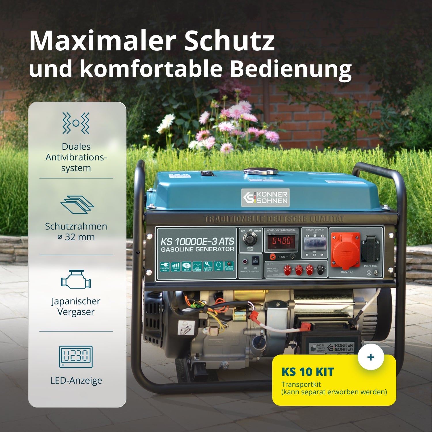 Benzin-Generator KS 10000E-3 ATS – Benzin-Stromerzeuger