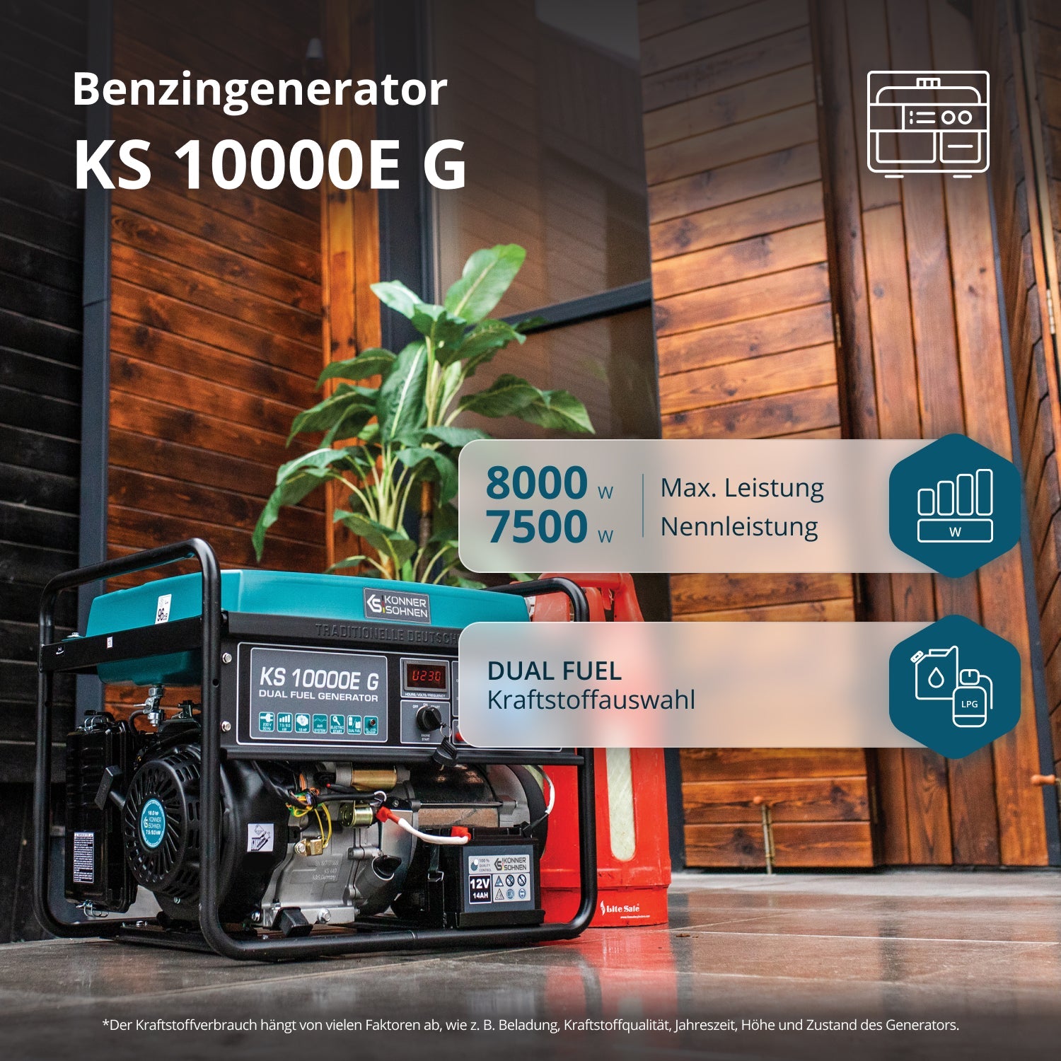 LPG/Benzin-Generator KS 10000E G – Gas- & Hybrid-Stromerzeuger