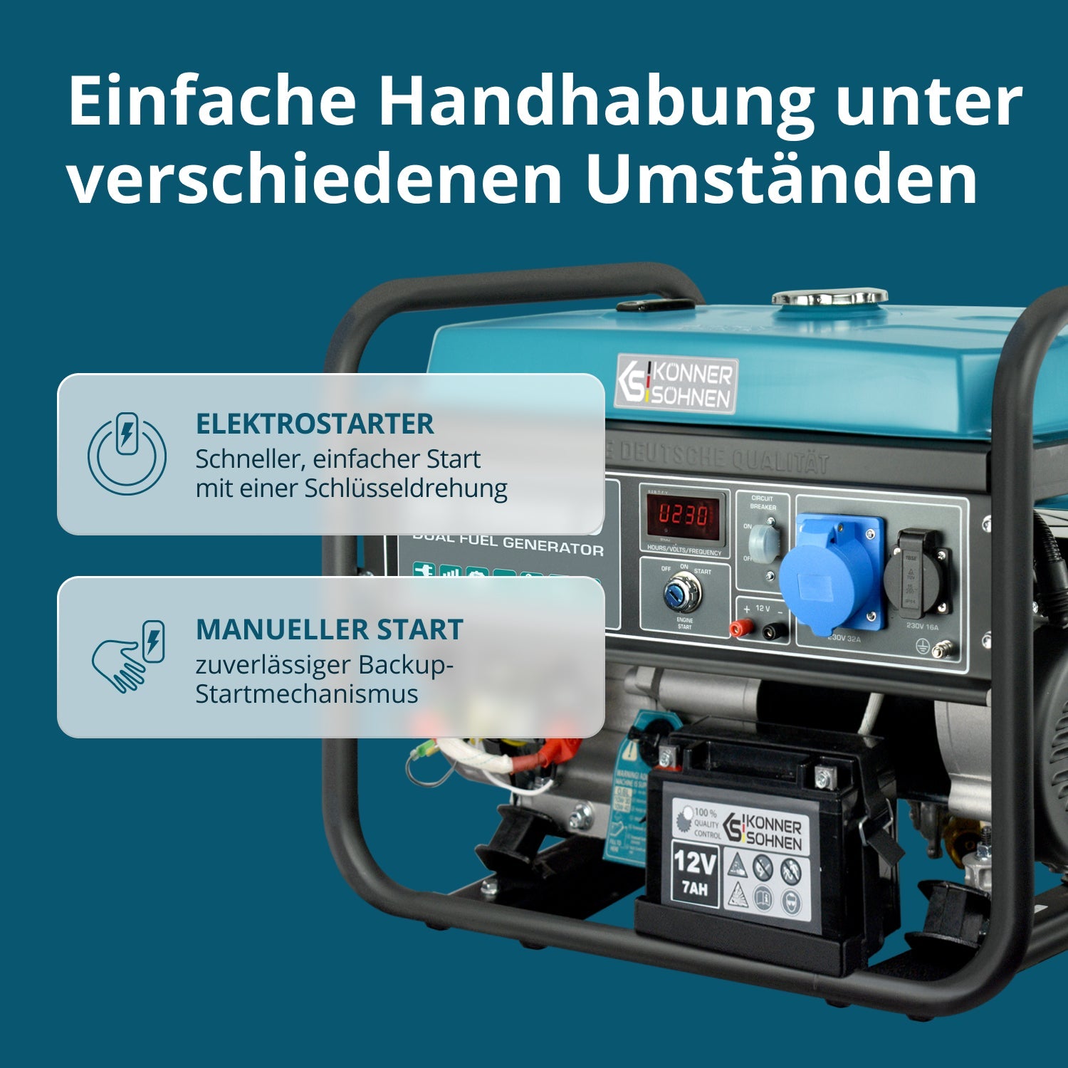 LPG/Benzin-Generator KS 10000E G – Gas- & Hybrid-Stromerzeuger