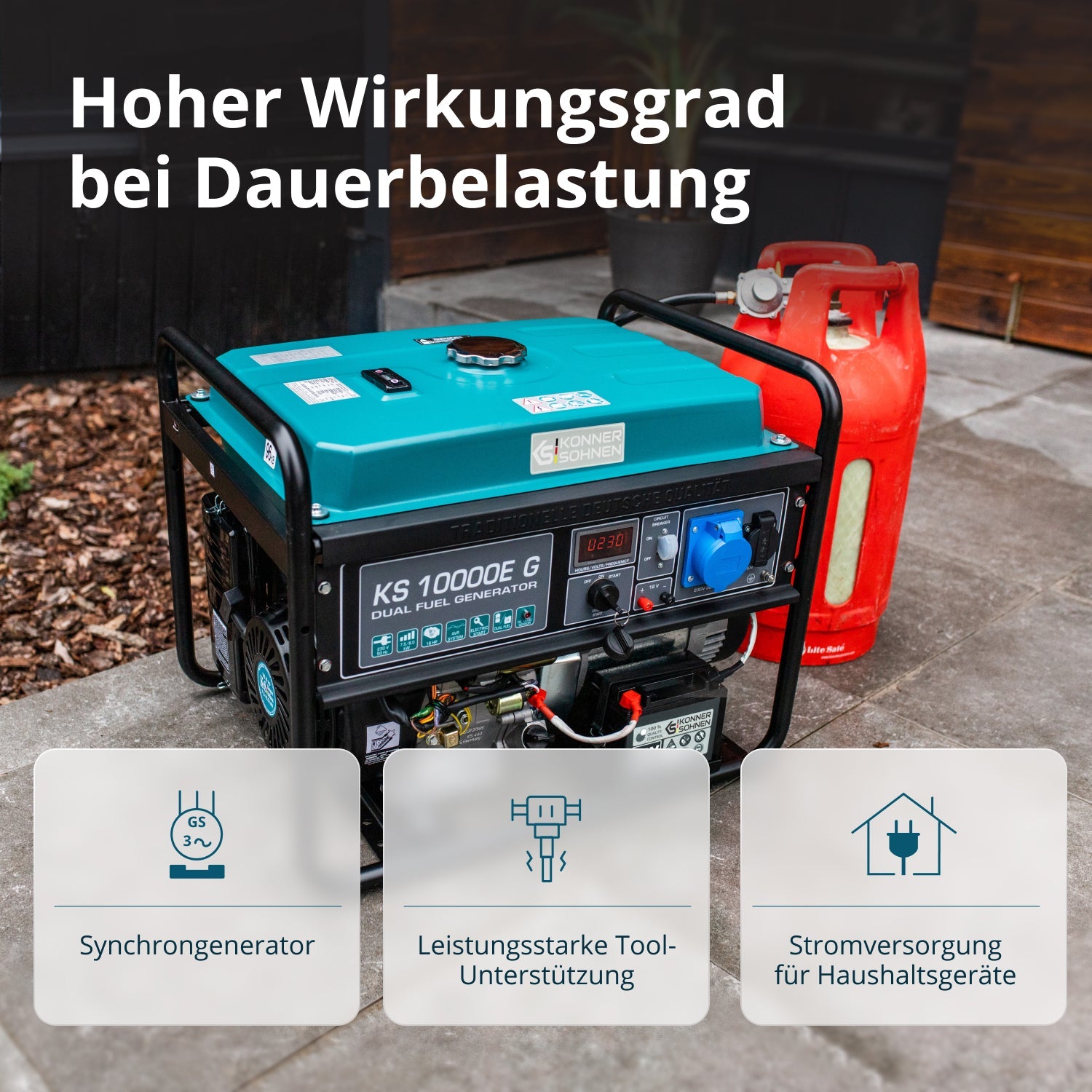 LPG/Benzin-Generator KS 10000E G – Gas- & Hybrid-Stromerzeuger