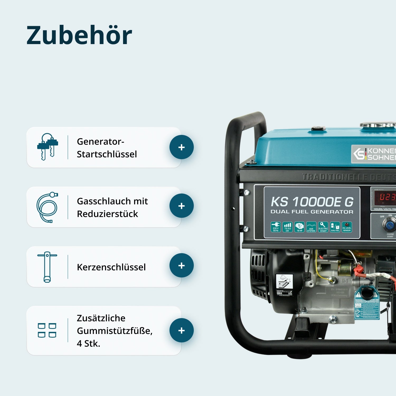 LPG/Benzin-Generator KS 10000E G – Gas- & Hybrid-Stromerzeuger