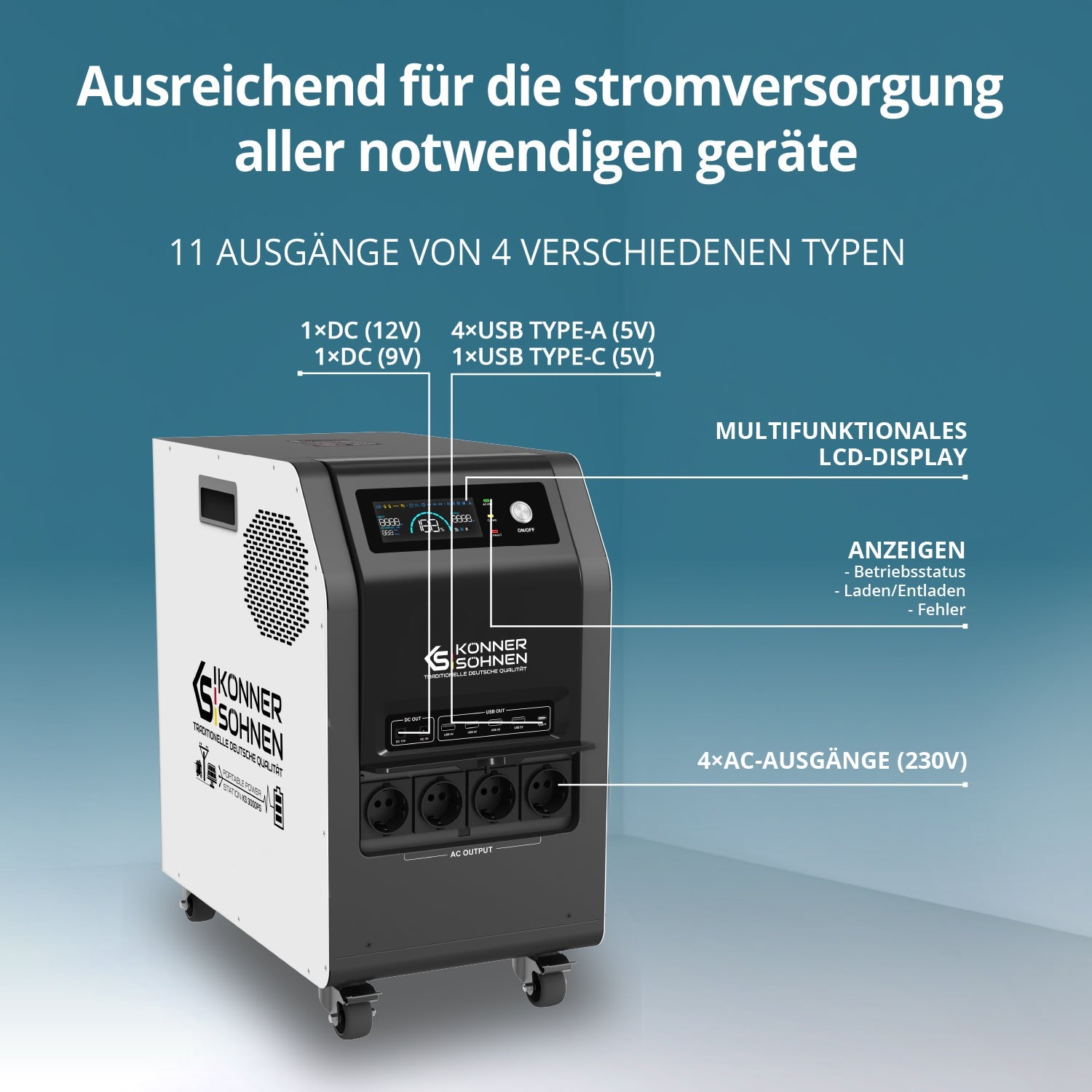 Tragbare 3-in-1-Stromstation KS 3000PS – Powerstation