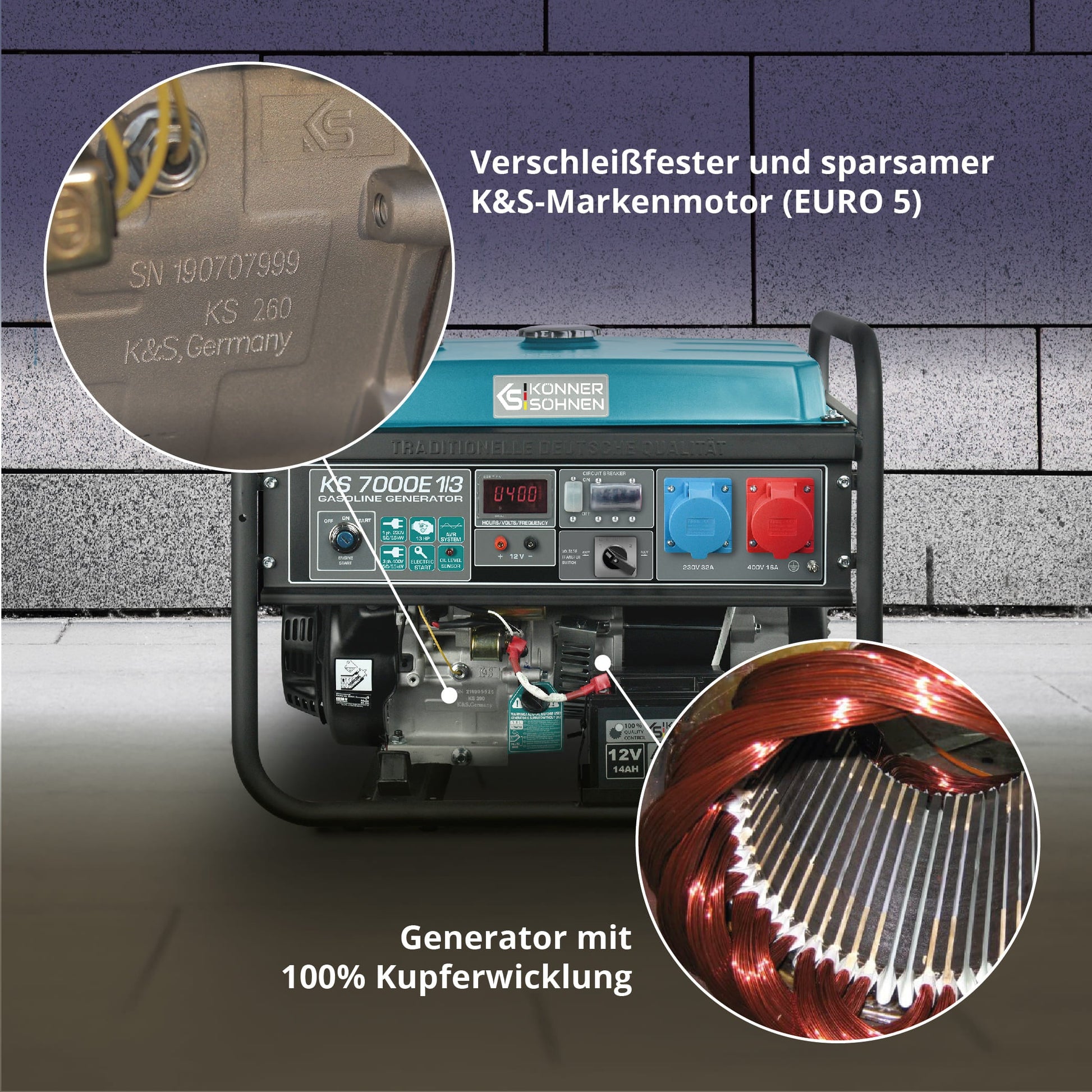 Benzin-Generator KS 7000E 1/3 – Benzin-Stromerzeuger