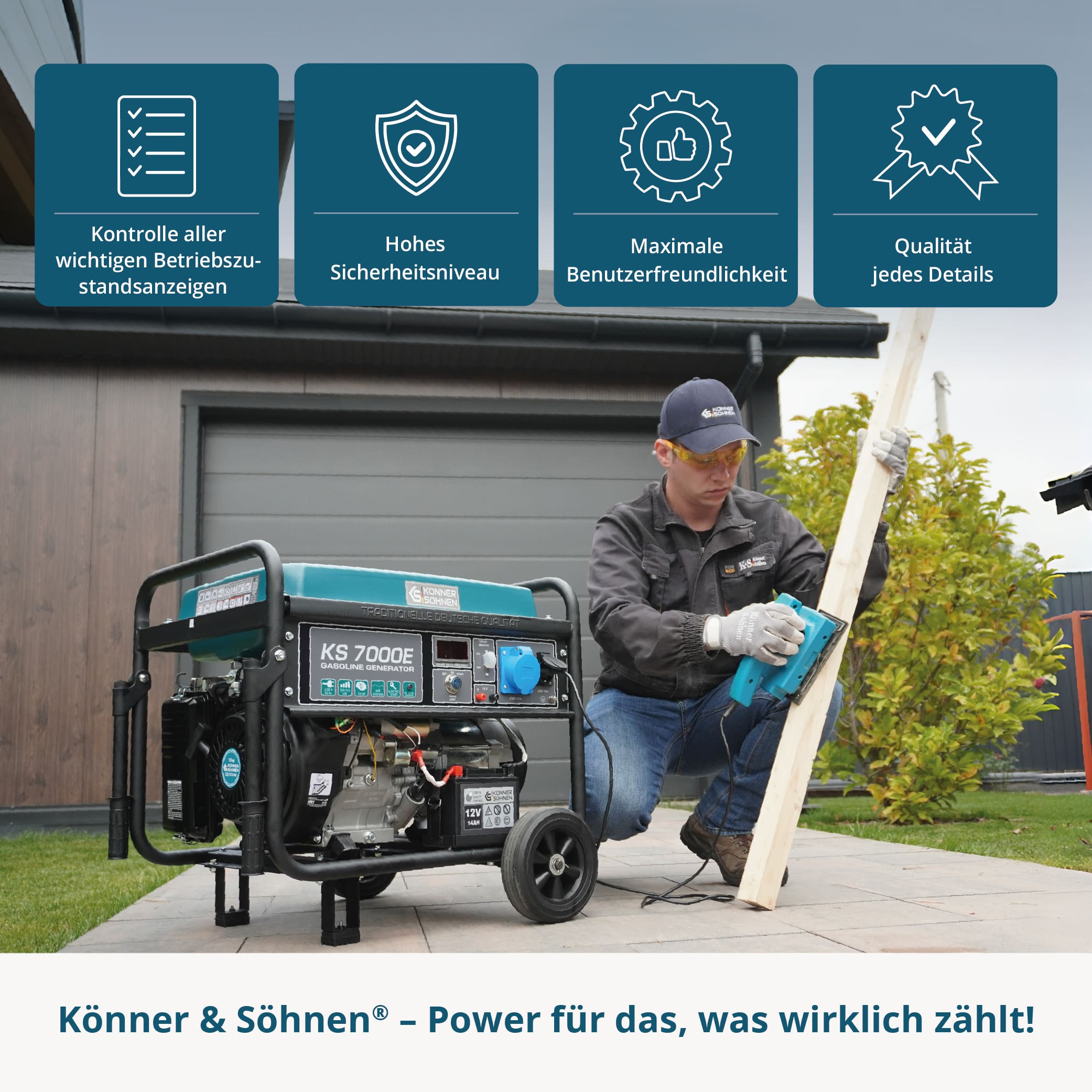 Benzin-Generator KS 7000E – Benzin-Stromerzeuger