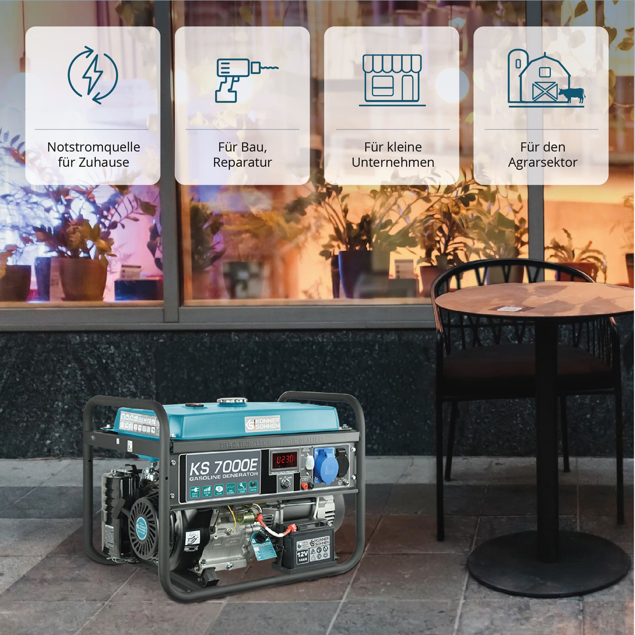 Benzin-Generator KS 7000E – Benzin-Stromerzeuger