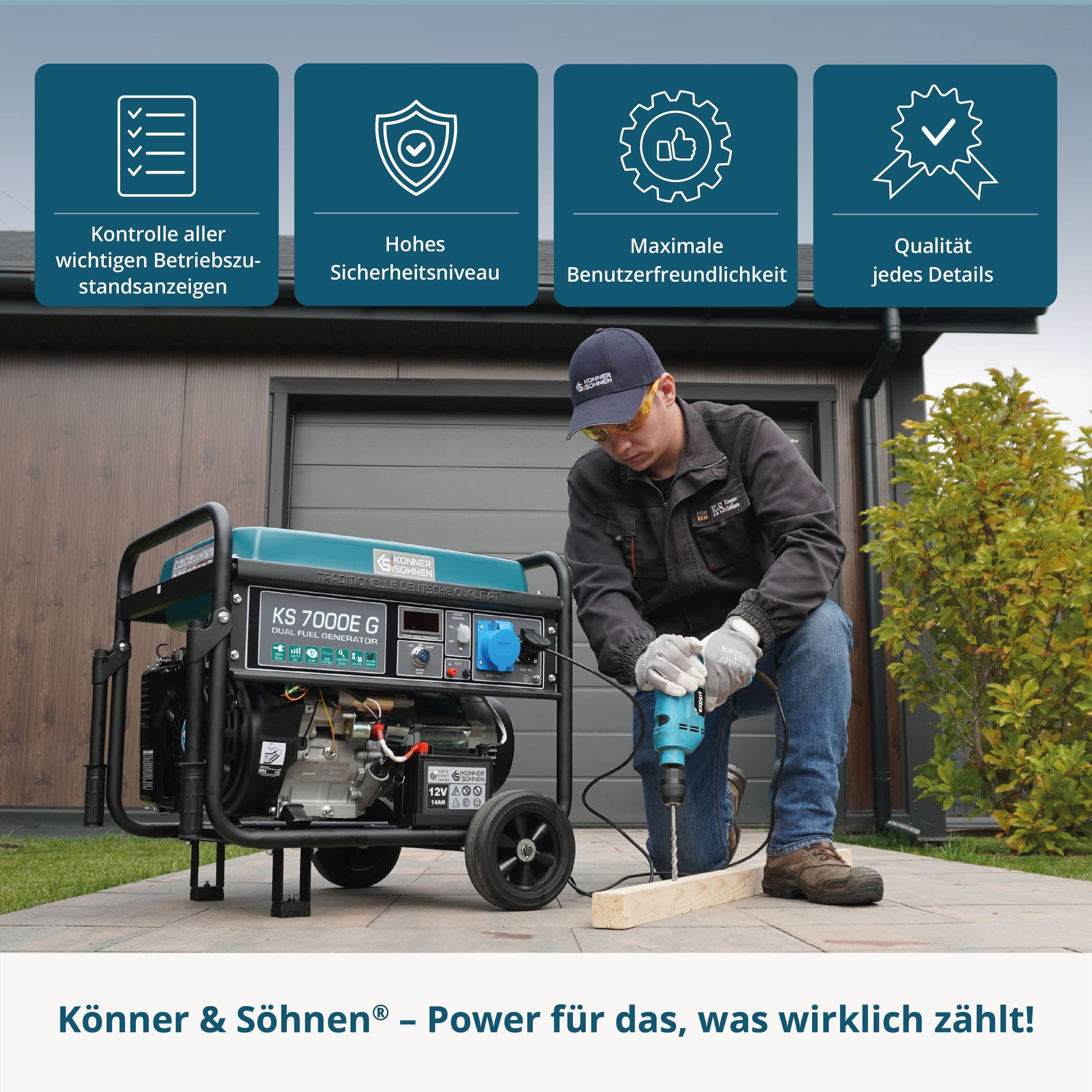 LPG/Benzin-Generator KS 7000E G – Gas- & Hybrid-Stromerzeuger