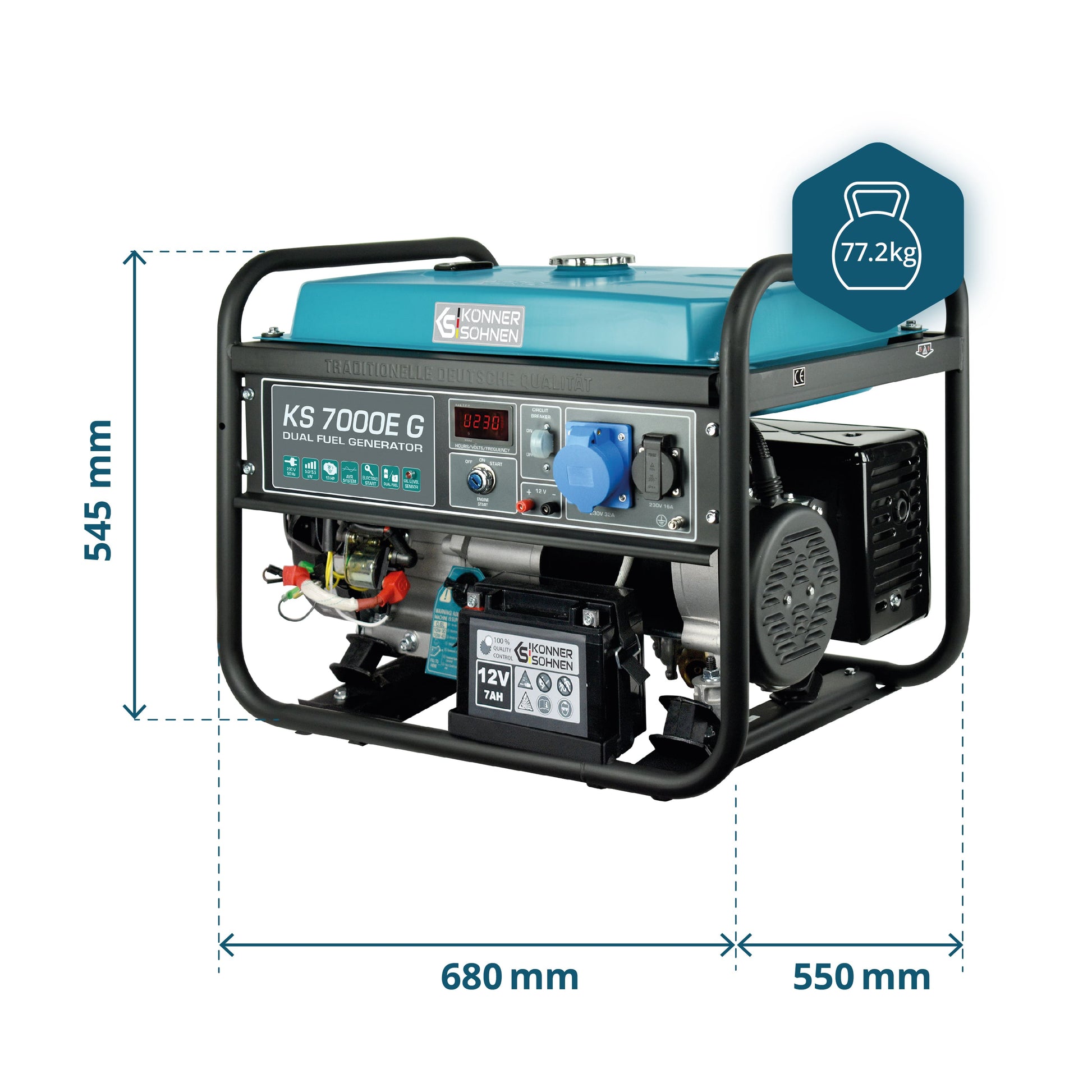 LPG/Benzin-Generator KS 7000E G – Gas- & Hybrid-Stromerzeuger
