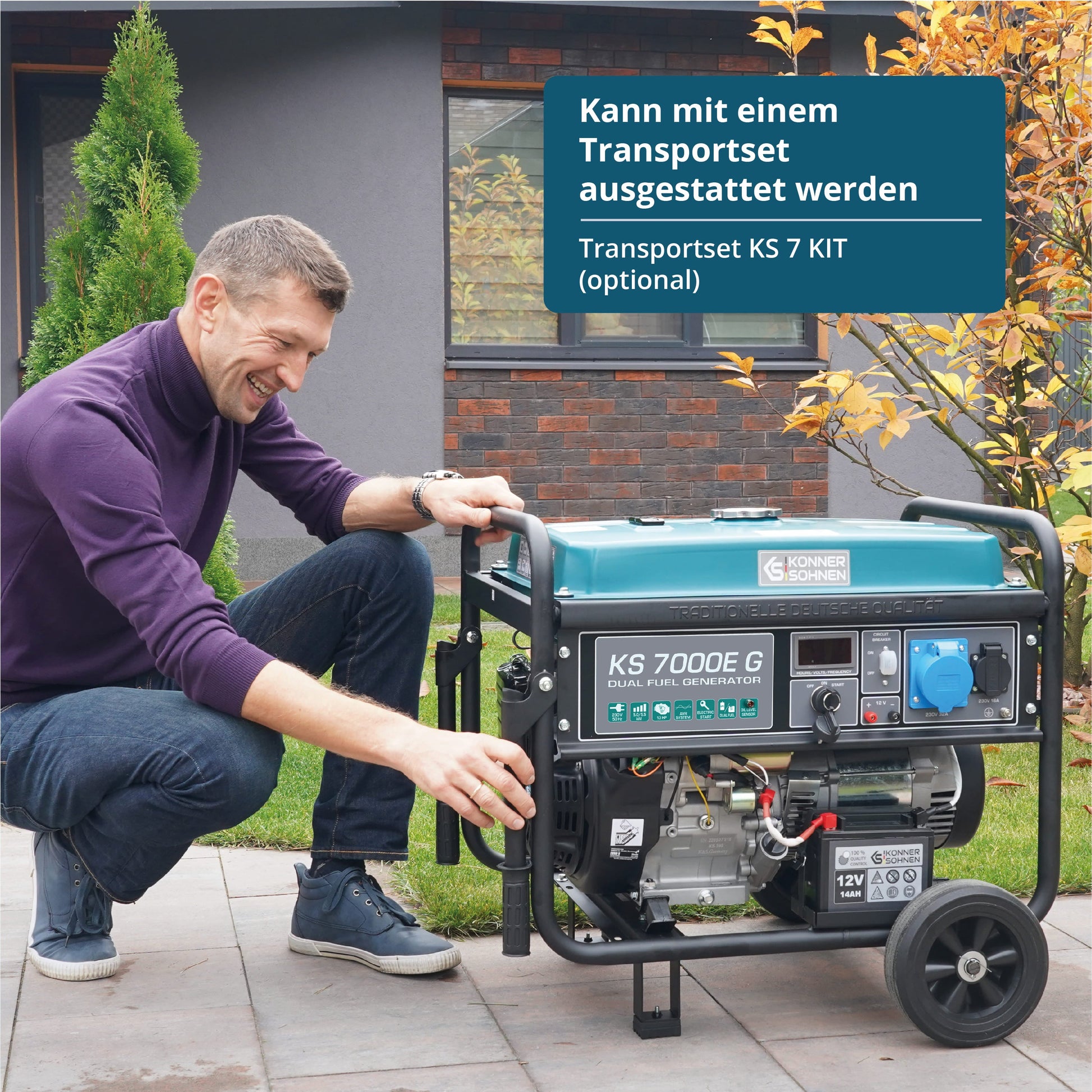 LPG/Benzin-Generator KS 7000E G – Gas- & Hybrid-Stromerzeuger